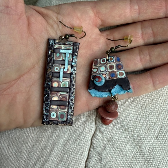 🧚🏼‍♀️ Unique 🧚🏼‍♀️Handmade Abstract Earrings - Picture 7 of 8